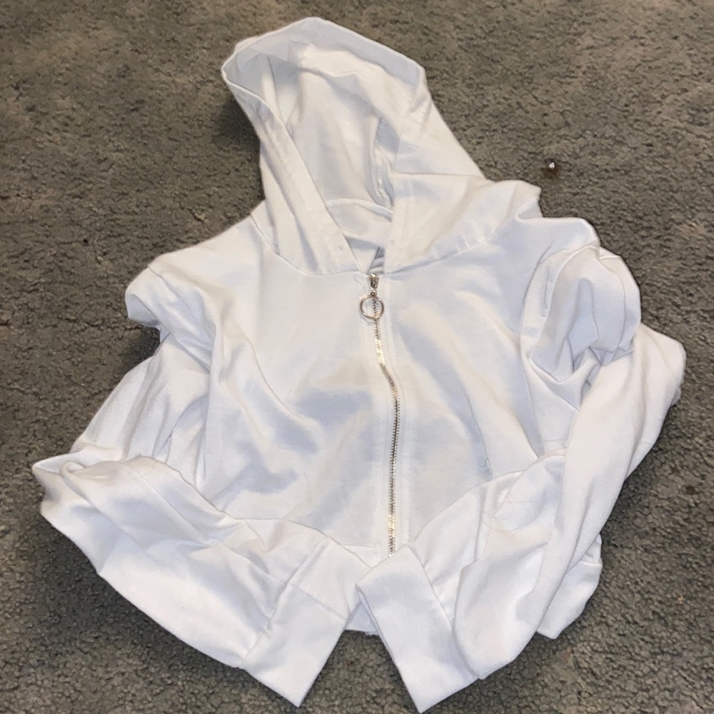 Cropped zip up hoodie